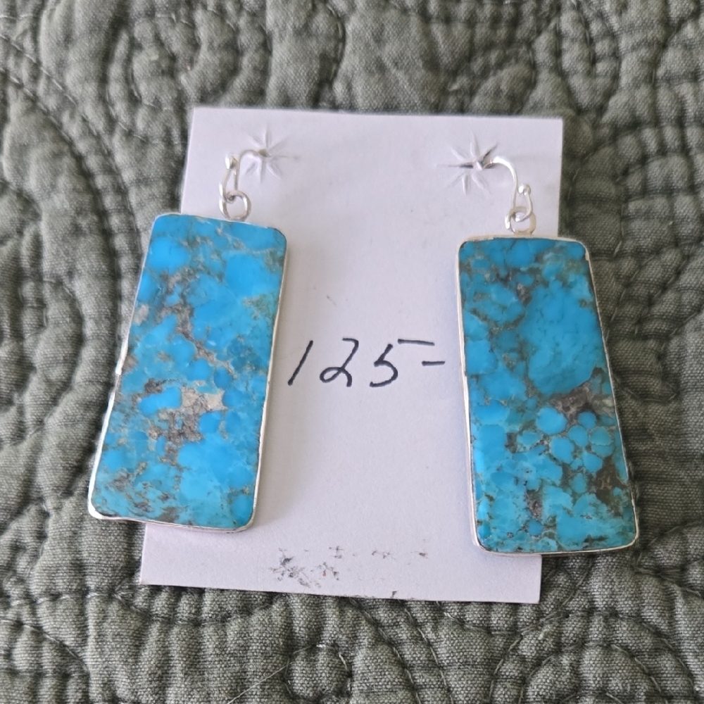 Turquoise & Sterling Earrings. Brand NEW.
